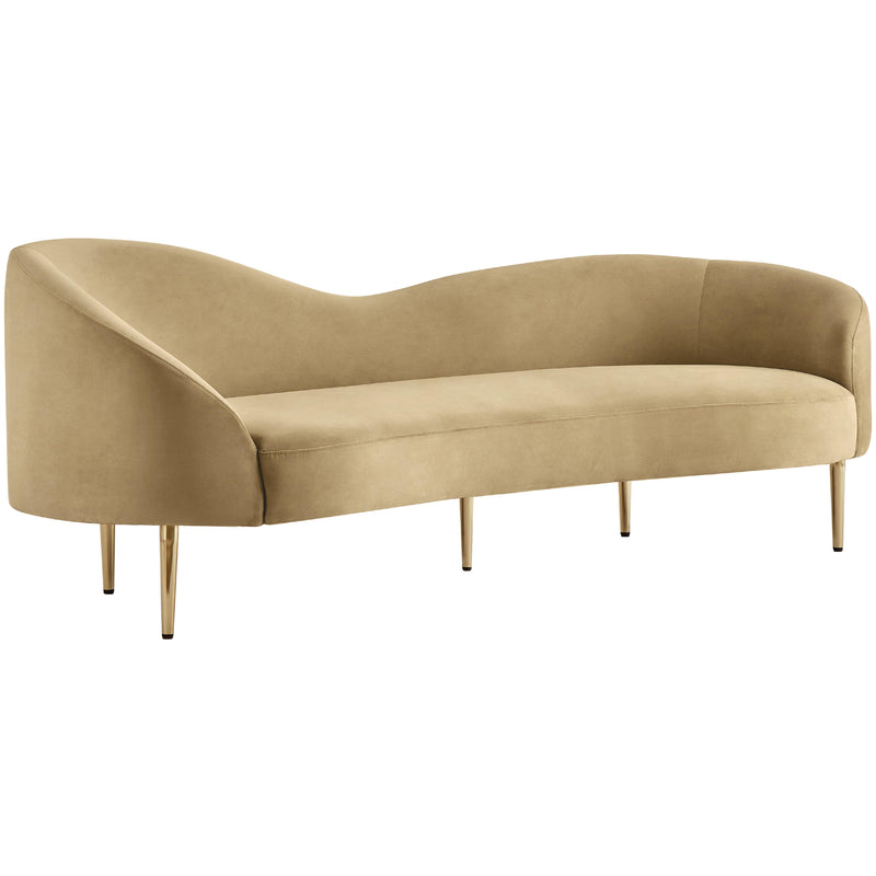 Meridian Ritz Camel Velvet Sofa IMAGE 13