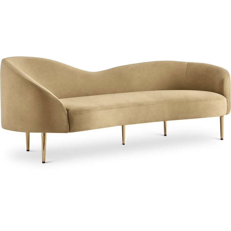 Meridian Ritz Camel Velvet Sofa IMAGE 1