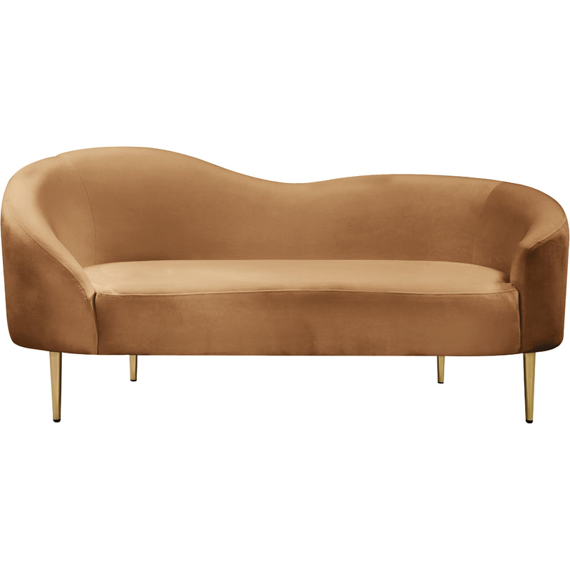 Meridian Ritz Saddle Velvet Loveseat IMAGE 3