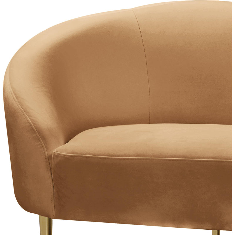 Meridian Ritz Saddle Velvet Loveseat IMAGE 4