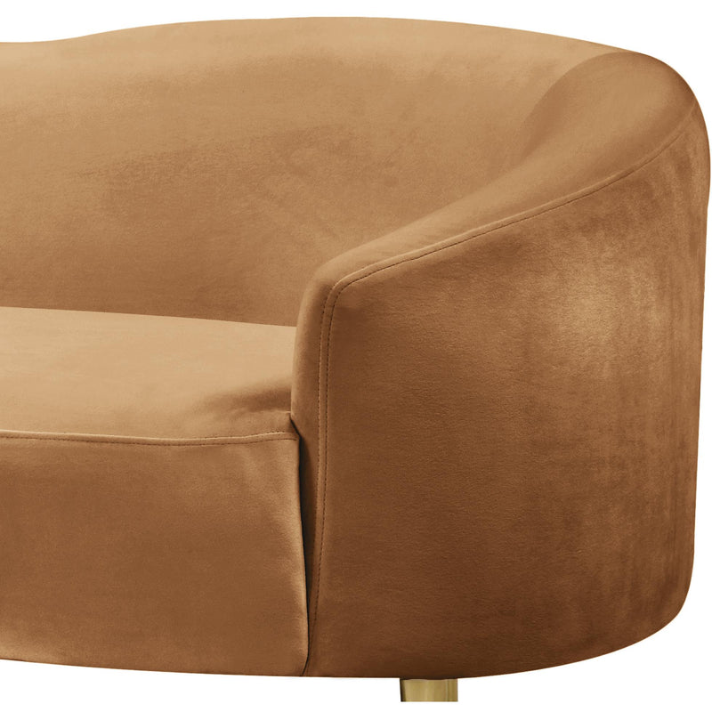 Meridian Ritz Saddle Velvet Loveseat IMAGE 5