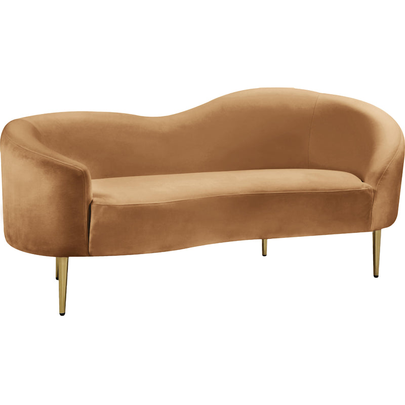 Meridian Ritz Saddle Velvet Loveseat IMAGE 6