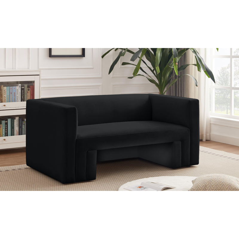 Meridian Henson Black Velvet Loveseat IMAGE 2