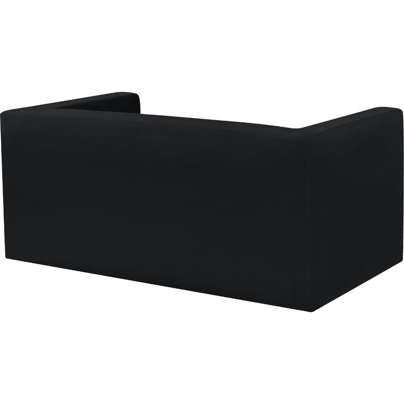 Meridian Henson Black Velvet Loveseat IMAGE 4