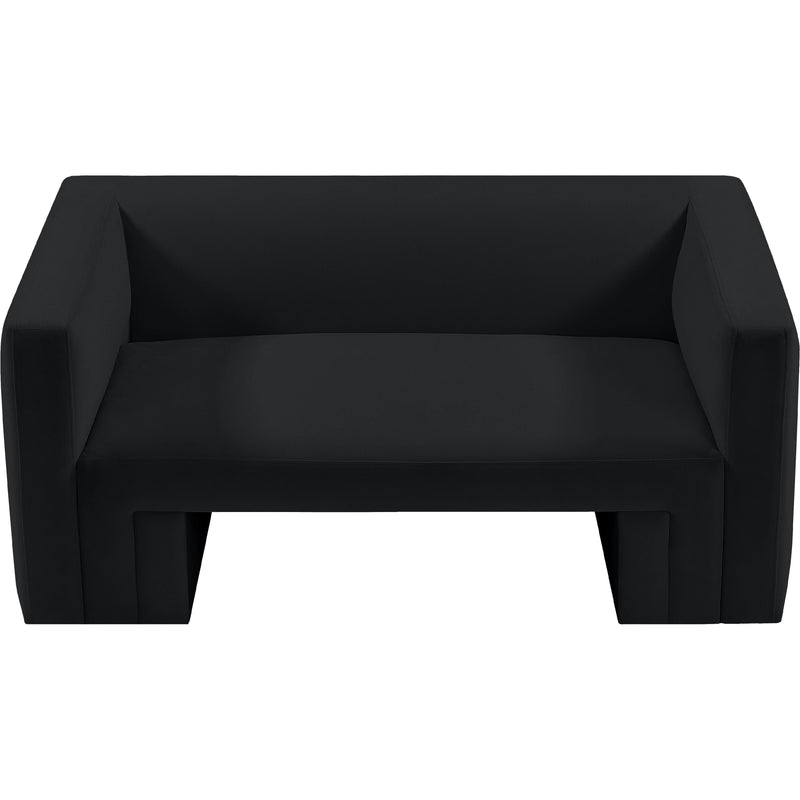 Meridian Henson Black Velvet Loveseat IMAGE 6