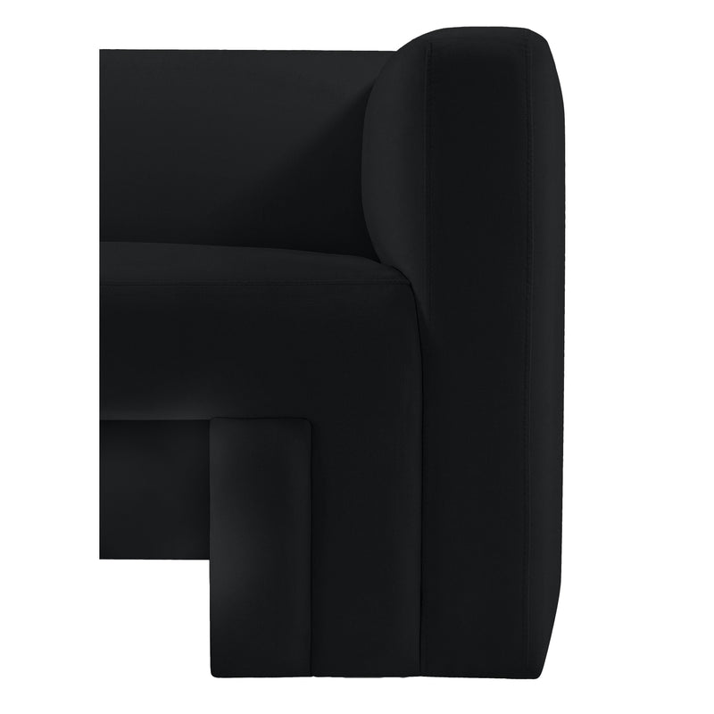 Meridian Henson Black Velvet Loveseat IMAGE 8