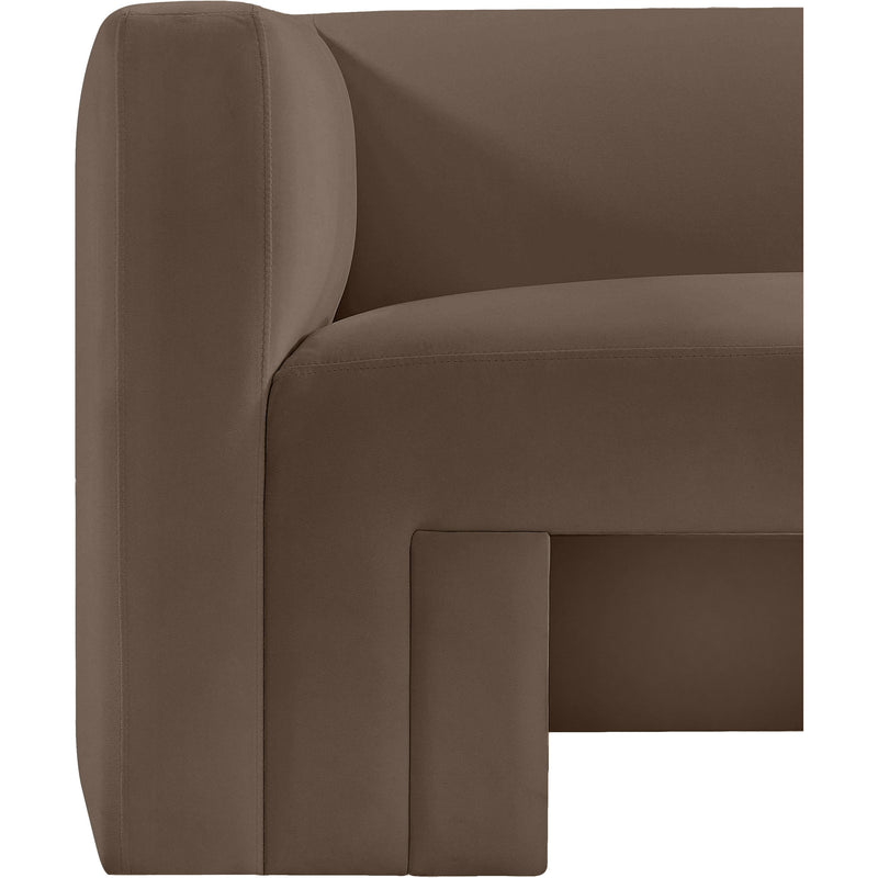 Meridian Henson Brown Velvet Loveseat IMAGE 11