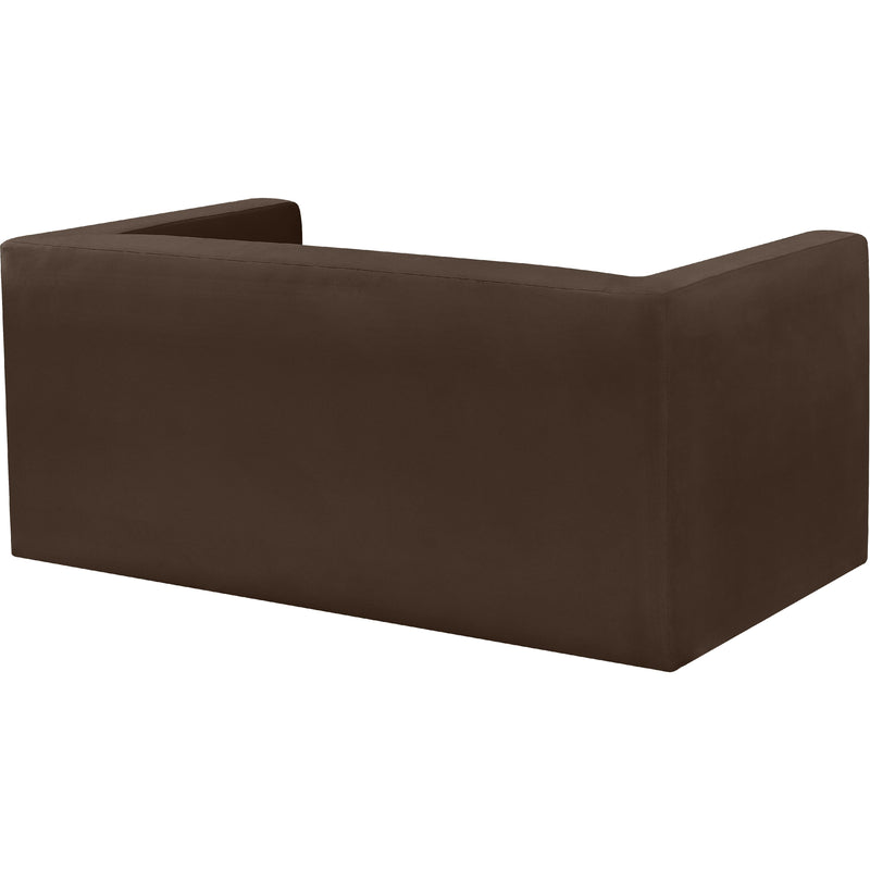 Meridian Henson Brown Velvet Loveseat IMAGE 4