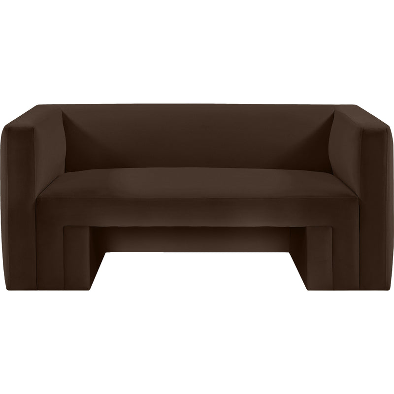 Meridian Henson Brown Velvet Loveseat IMAGE 5