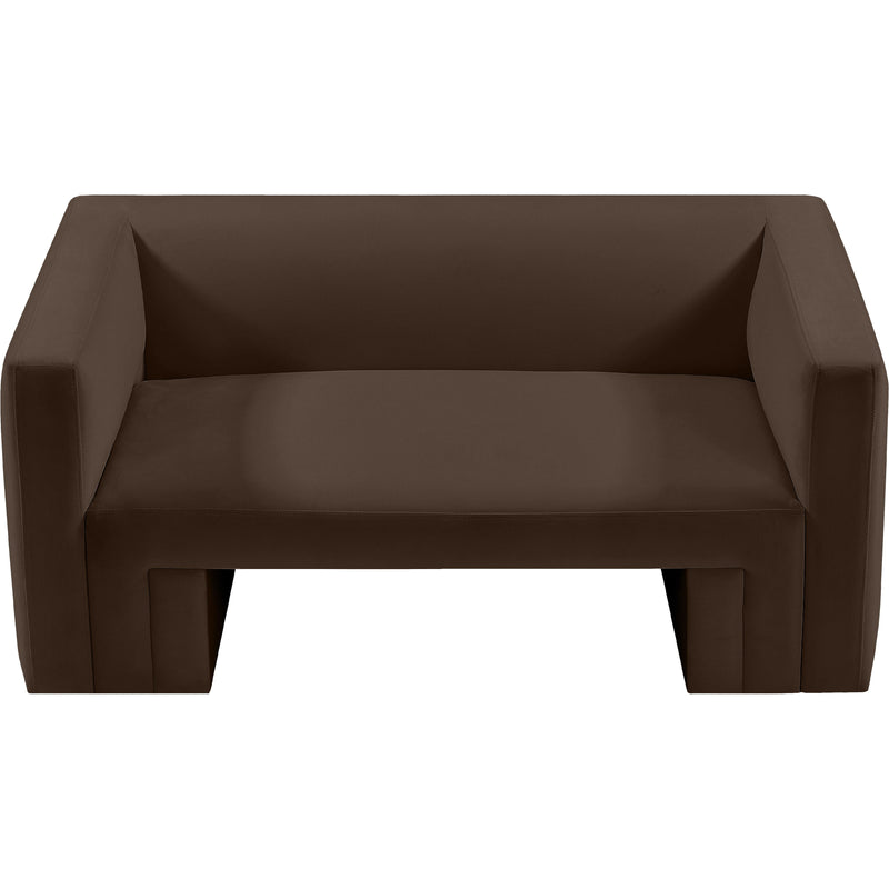 Meridian Henson Brown Velvet Loveseat IMAGE 6