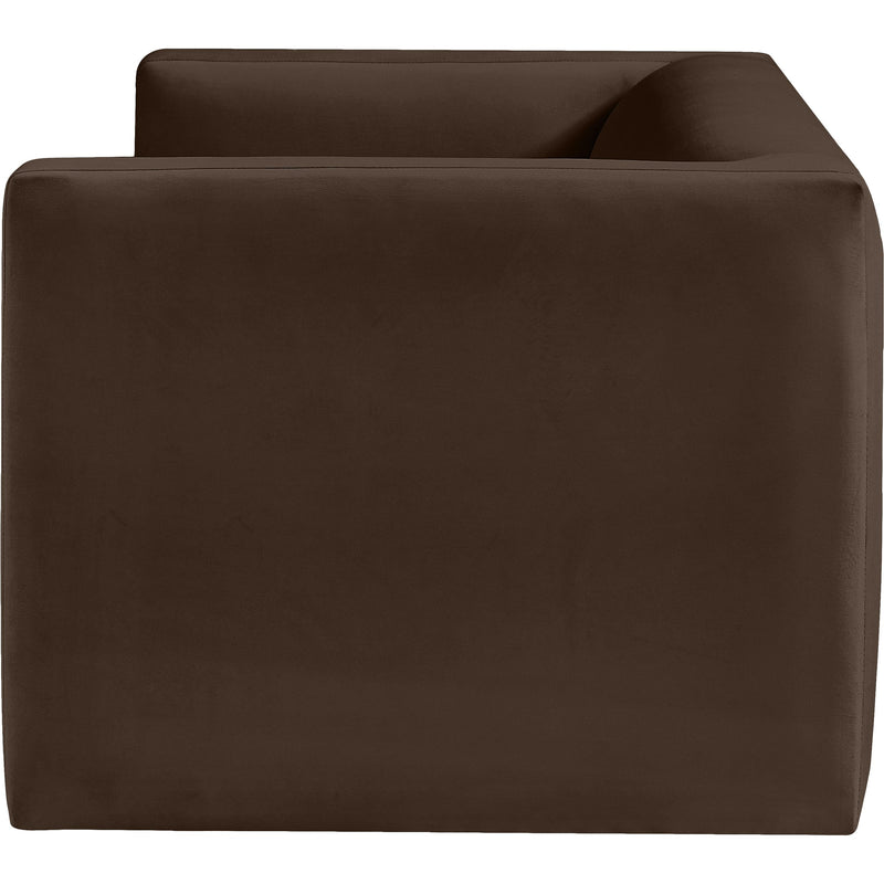 Meridian Henson Brown Velvet Loveseat IMAGE 7