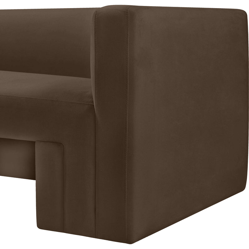 Meridian Henson Brown Velvet Loveseat IMAGE 9