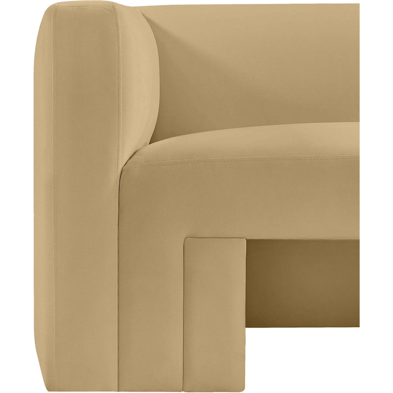 Meridian Henson Camel Velvet Loveseat IMAGE 11