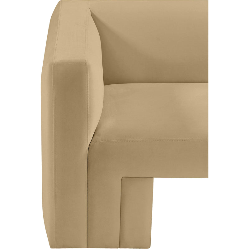 Meridian Henson Camel Velvet Loveseat IMAGE 14