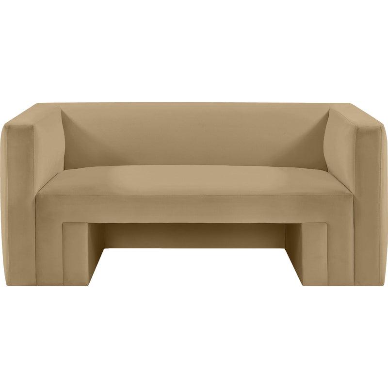 Meridian Henson Camel Velvet Loveseat IMAGE 5