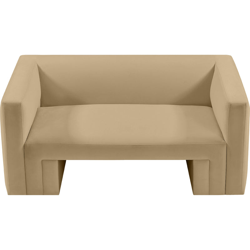 Meridian Henson Camel Velvet Loveseat IMAGE 6