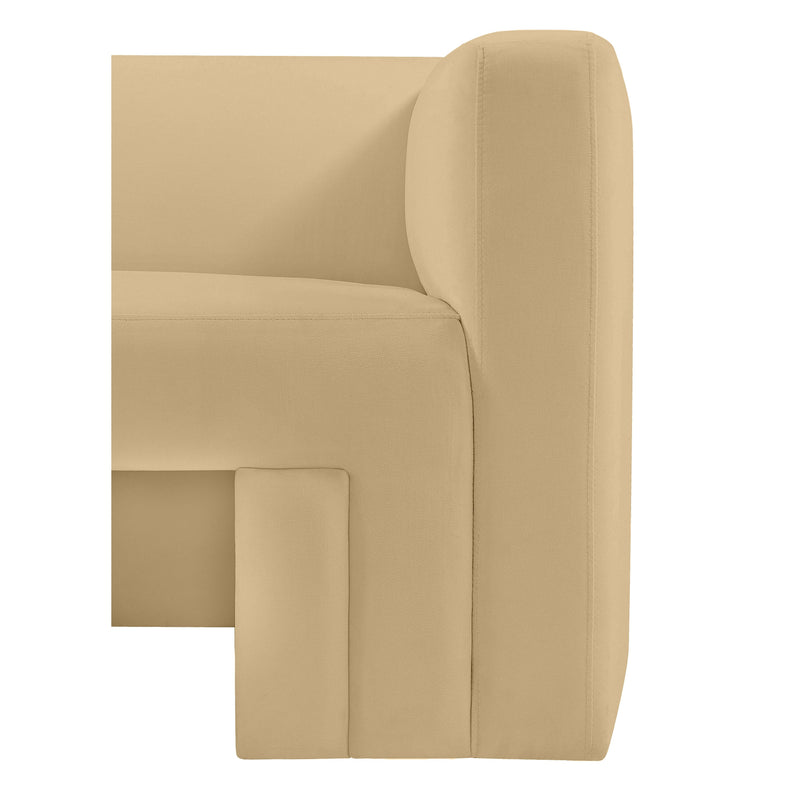 Meridian Henson Camel Velvet Loveseat IMAGE 8