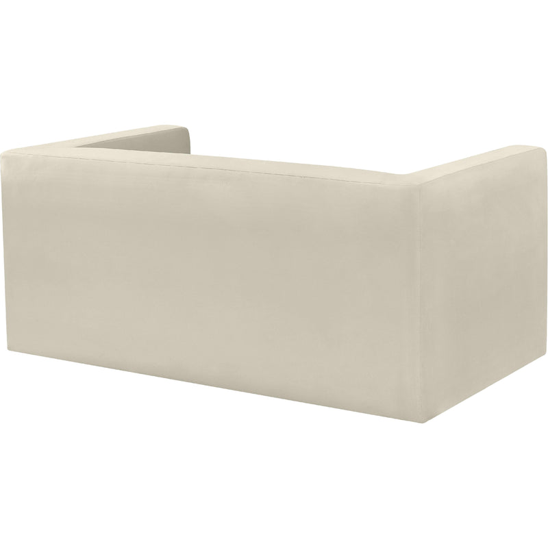 Meridian Henson Cream Velvet Loveseat IMAGE 4