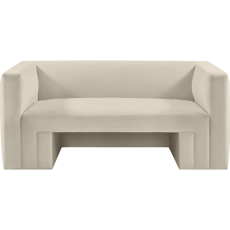 Meridian Henson Cream Velvet Loveseat IMAGE 5