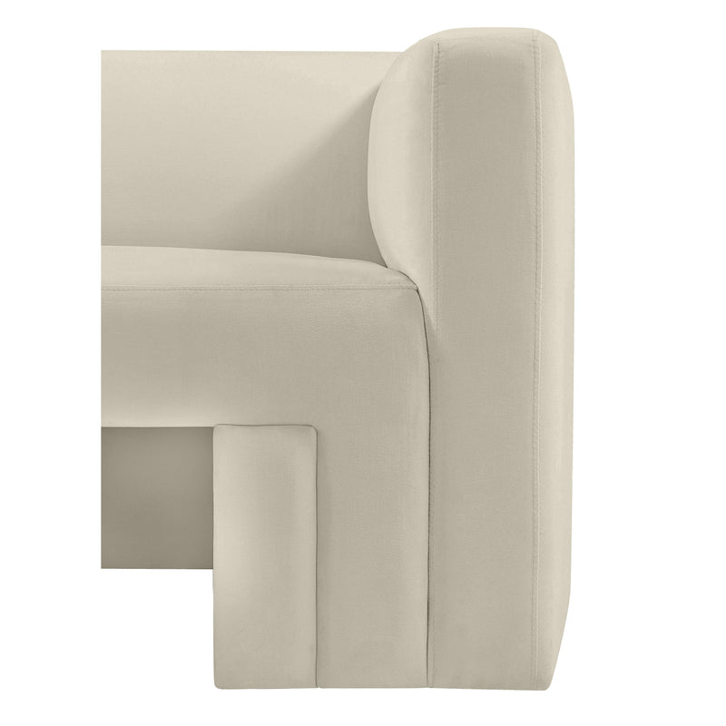 Meridian Henson Cream Velvet Loveseat IMAGE 8