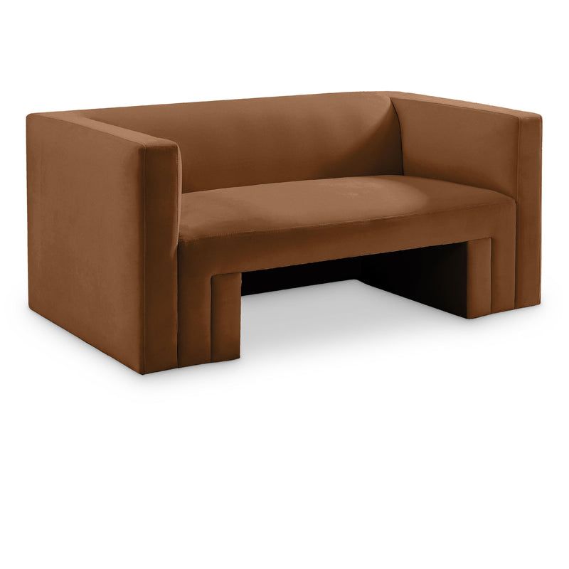 Meridian Henson Saddle Velvet Loveseat IMAGE 1