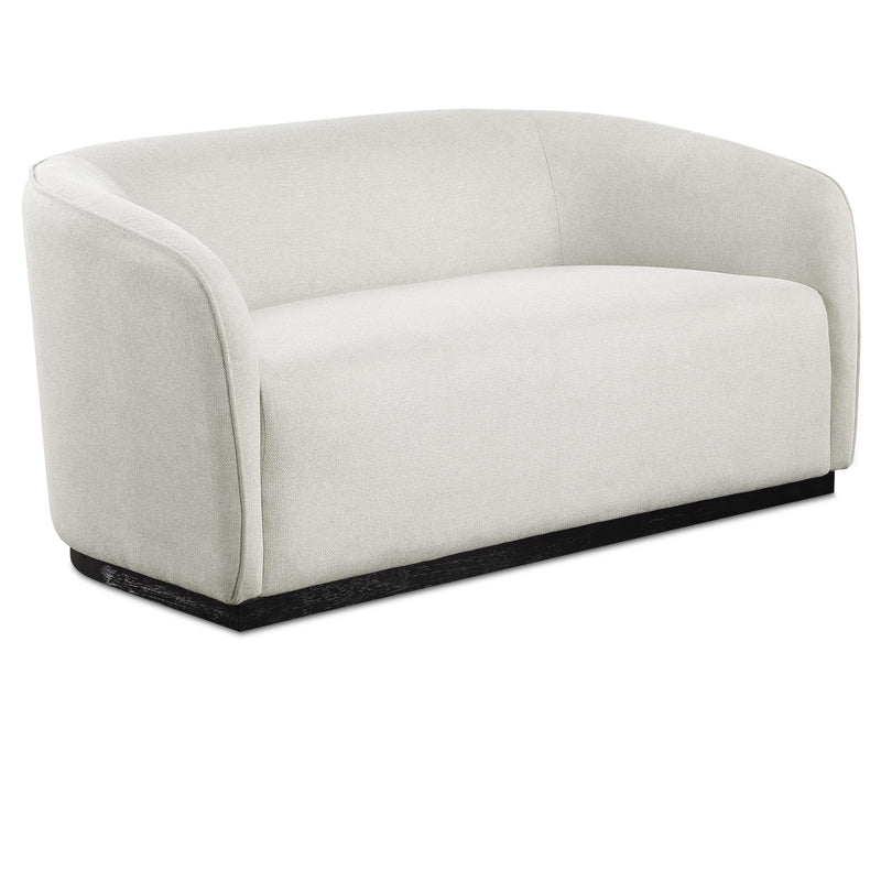 Meridian Mylah Beige Polyester Fabric Loveseat IMAGE 1