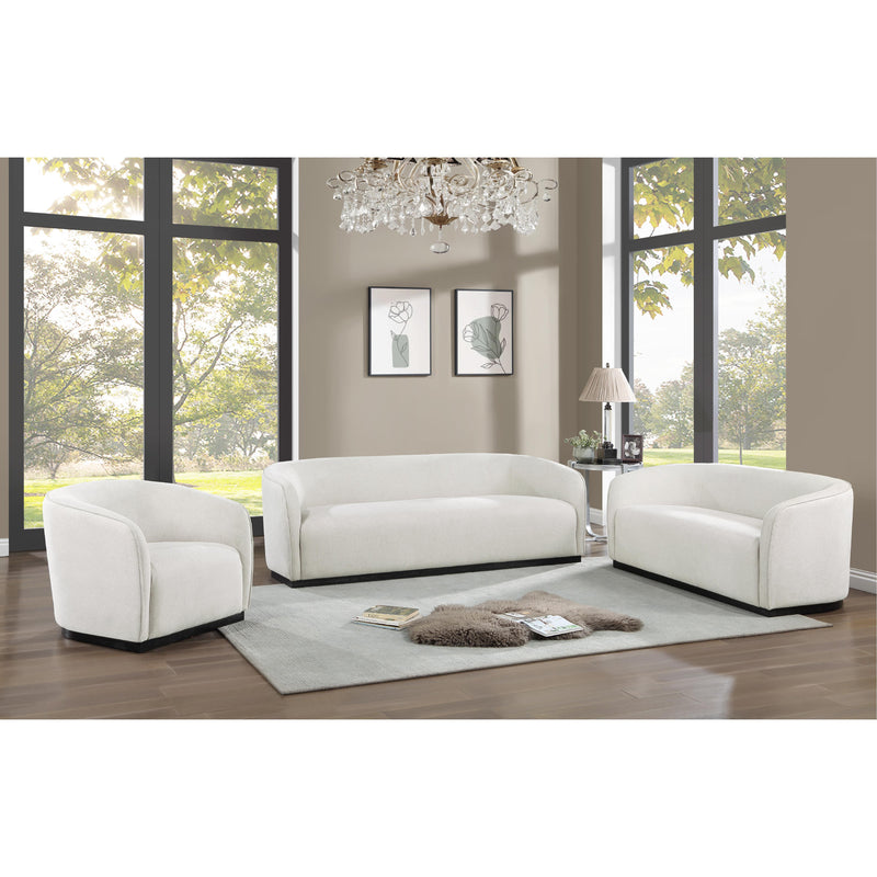 Meridian Mylah Beige Polyester Fabric Loveseat IMAGE 6