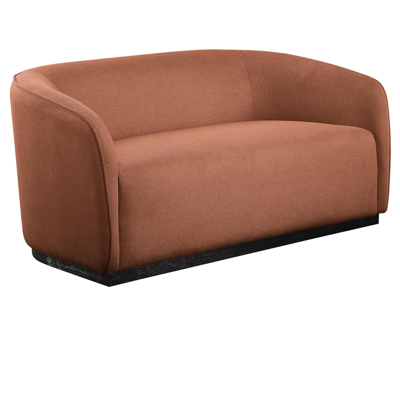 Meridian Mylah Cognac Polyester Fabric Loveseat IMAGE 1