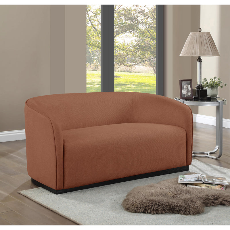 Meridian Mylah Cognac Polyester Fabric Loveseat IMAGE 2