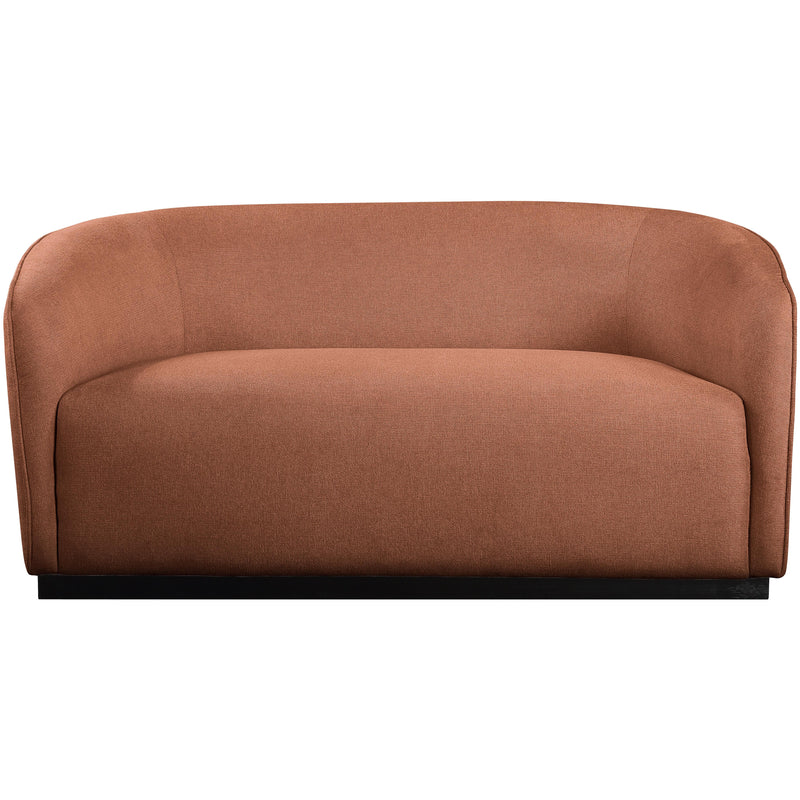 Meridian Mylah Cognac Polyester Fabric Loveseat IMAGE 4