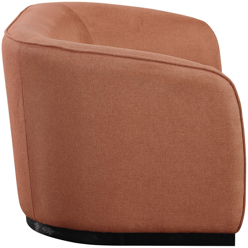 Meridian Mylah Cognac Polyester Fabric Loveseat IMAGE 5