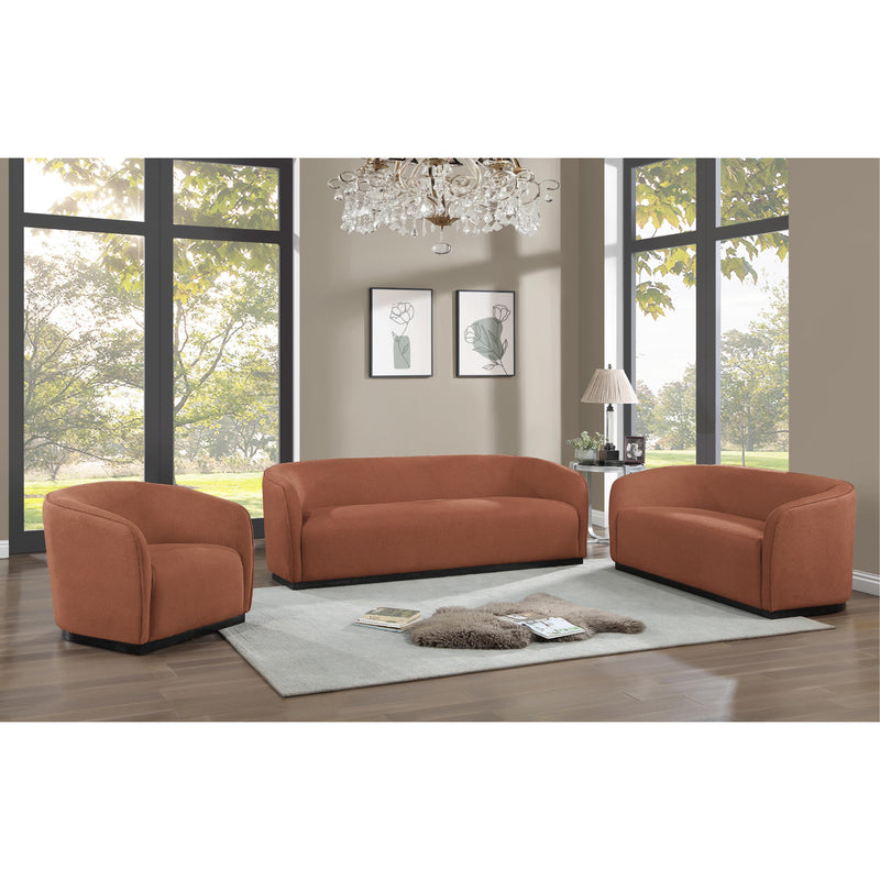 Meridian Mylah Cognac Polyester Fabric Loveseat IMAGE 6