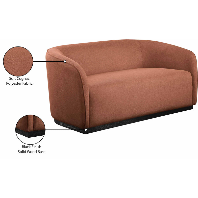 Meridian Mylah Cognac Polyester Fabric Loveseat IMAGE 8