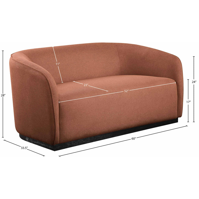 Meridian Mylah Cognac Polyester Fabric Loveseat IMAGE 9