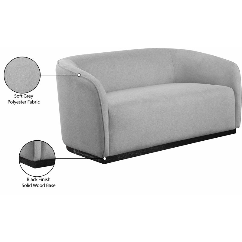 Meridian Mylah Grey Polyester Fabric Loveseat IMAGE 8