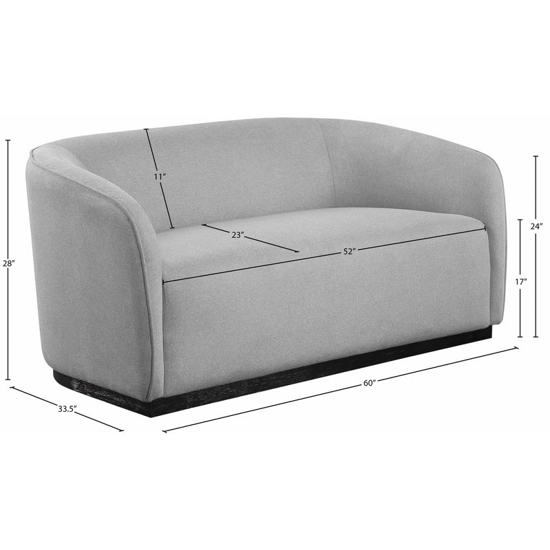 Meridian Mylah Grey Polyester Fabric Loveseat IMAGE 9