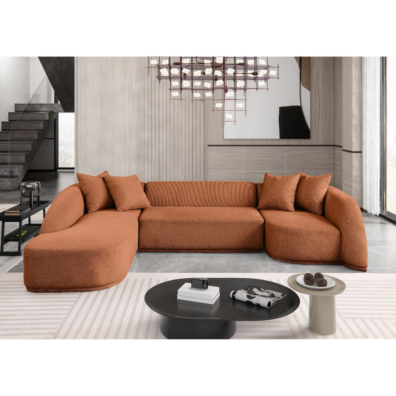 Meridian Rita Cognac Polyester Fabric 3pc. Sectional (3 Boxes) IMAGE 2