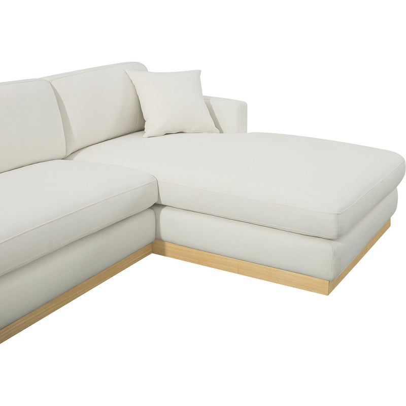 Meridian Johanna Cream Linen Textured Fabric 3pc. Sectional (3 Boxes) IMAGE 12