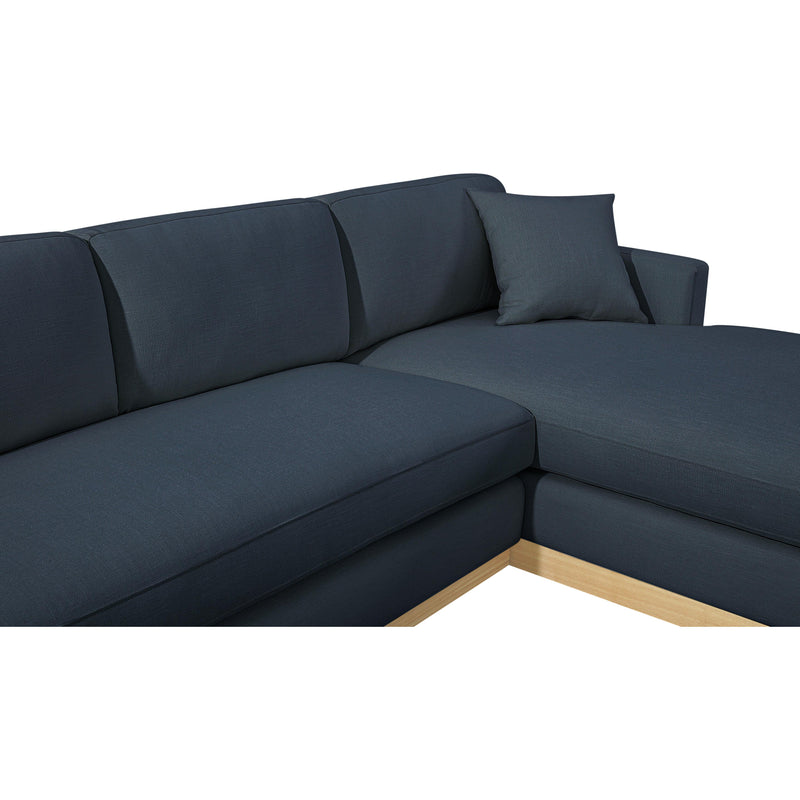 Meridian Johanna Navy Linen Textured Fabric 3pc. Sectional (3 Boxes) IMAGE 11