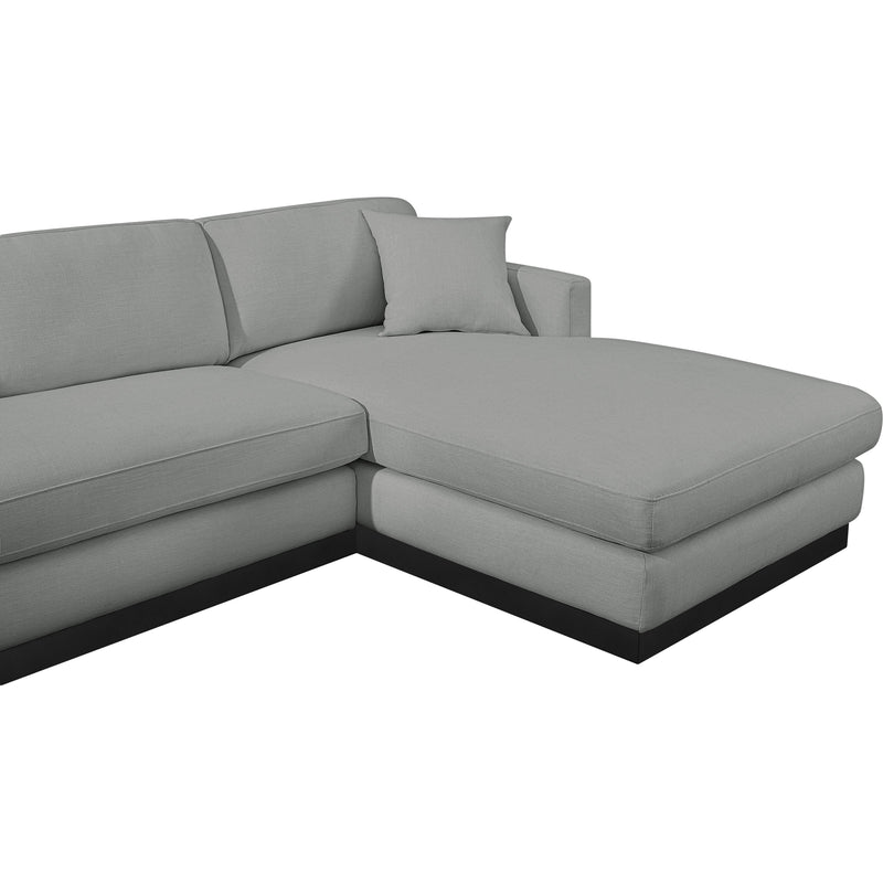 Meridian Johanna Grey Linen Textured Fabric 3pc. Sectional (3 Boxes) IMAGE 12