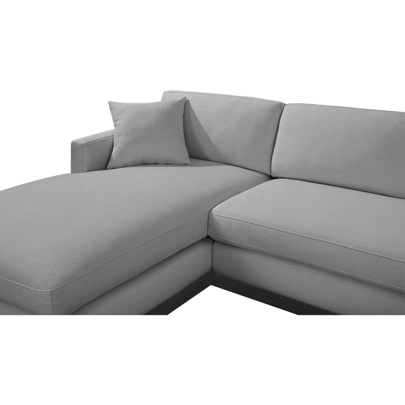 Meridian Johanna Grey Linen Textured Fabric 3pc. Sectional (3 Boxes) IMAGE 13