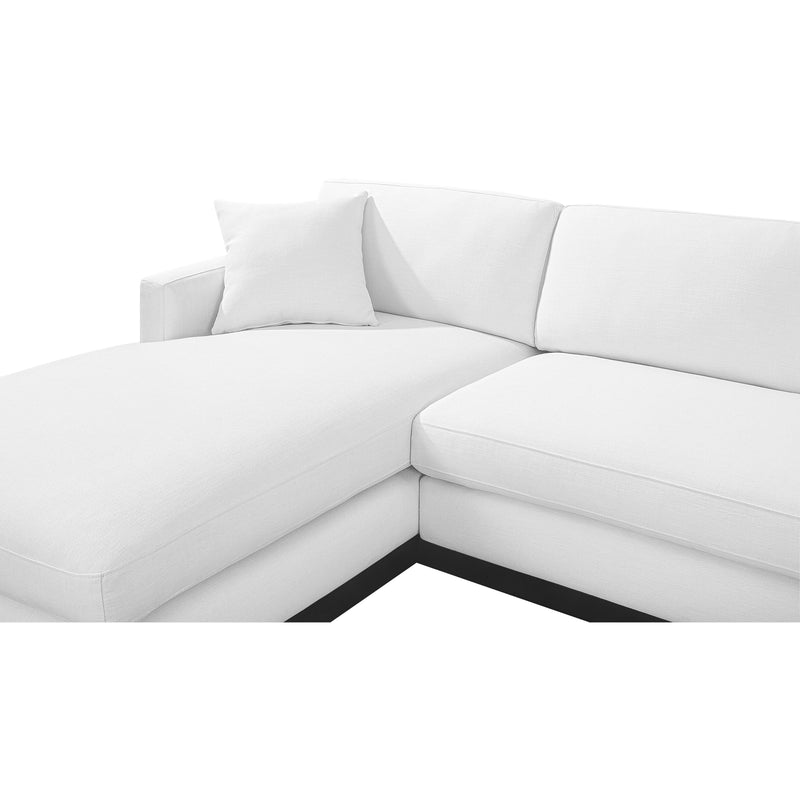 Meridian Johanna White Linen Textured Fabric 3pc. Sectional (3 Boxes) IMAGE 13