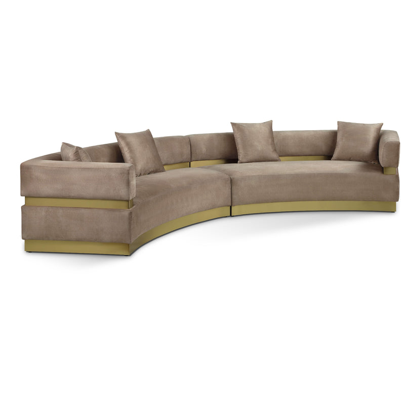 Meridian Belsa Beige Velvet 2pc. Sectional IMAGE 1