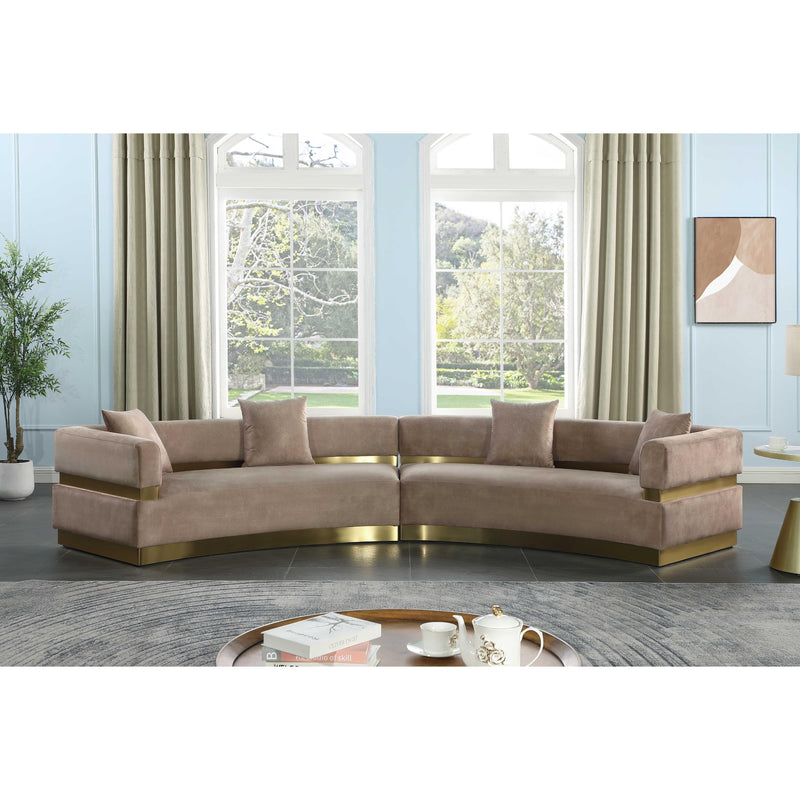 Meridian Belsa Beige Velvet 2pc. Sectional IMAGE 2