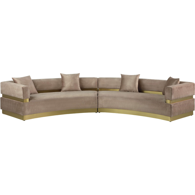 Meridian Belsa Beige Velvet 2pc. Sectional IMAGE 3