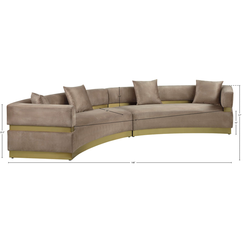 Meridian Belsa Beige Velvet 2pc. Sectional IMAGE 9