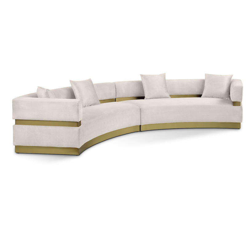 Meridian Belsa Cream Velvet 2pc. Sectional IMAGE 1