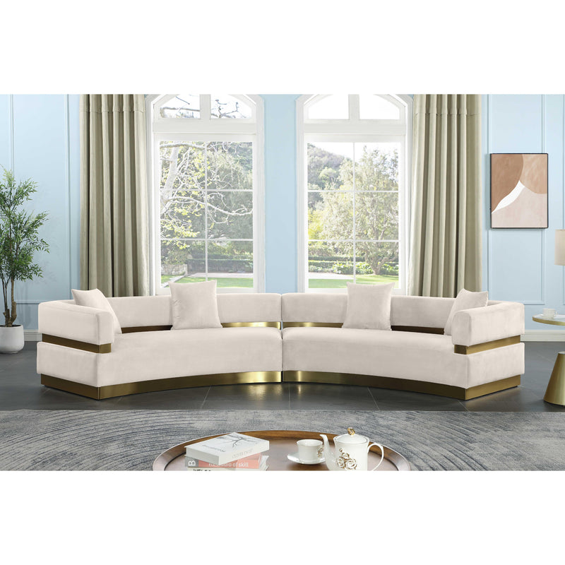 Meridian Belsa Cream Velvet 2pc. Sectional IMAGE 2