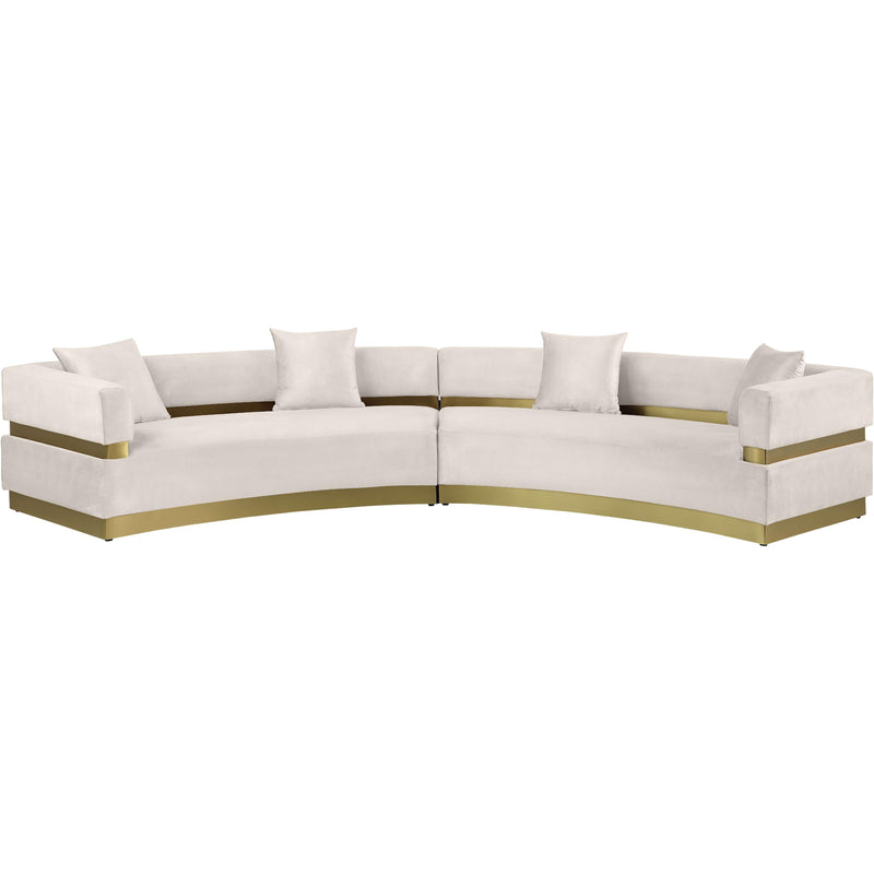 Meridian Belsa Cream Velvet 2pc. Sectional IMAGE 3