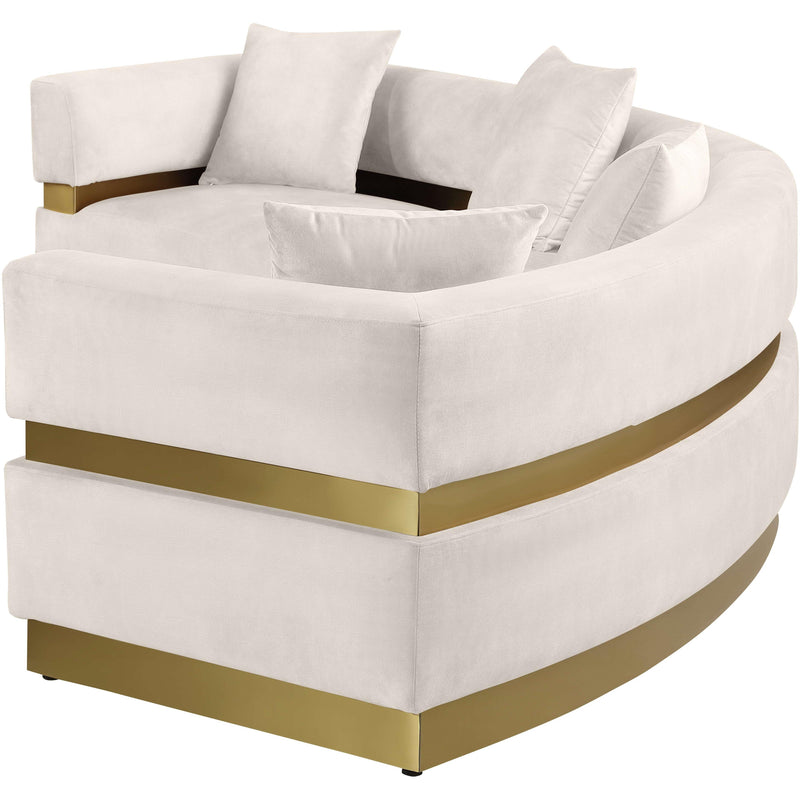 Meridian Belsa Cream Velvet 2pc. Sectional IMAGE 4